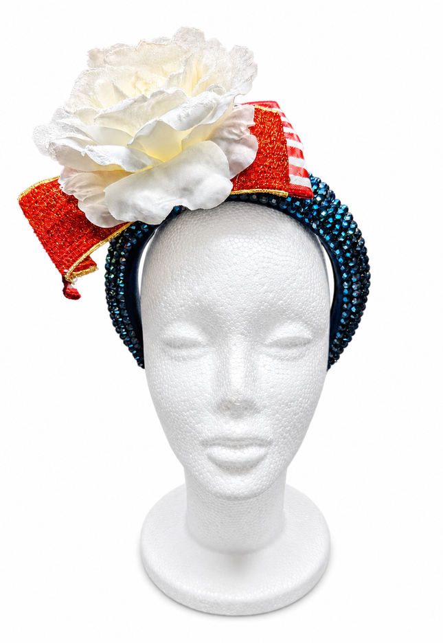 White Rose Jewel Headband