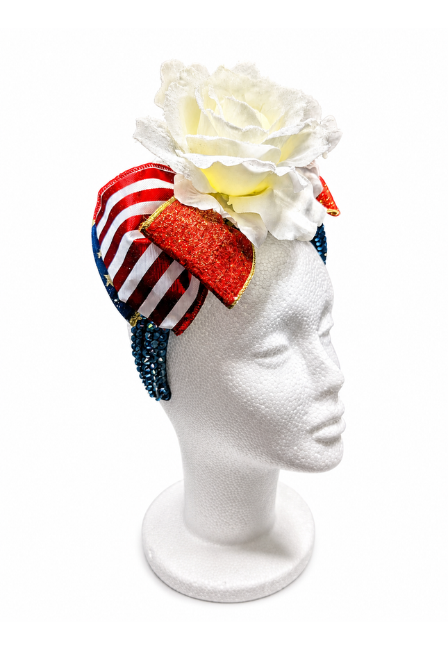 White Rose Jewel Headband