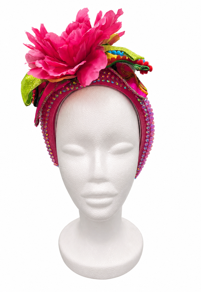 Hot Pink Flower Jewel Headband
