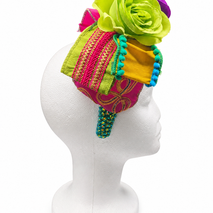 Green and Purple Rose Jewel Headband