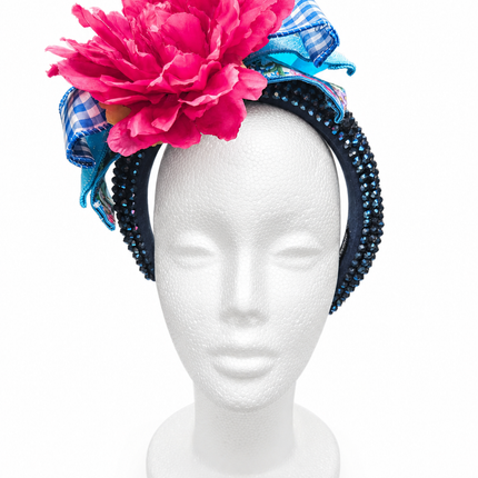 Hot Pink Peony Jewel Headband