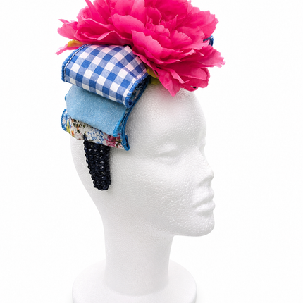 Hot Pink Peony Jewel Headband