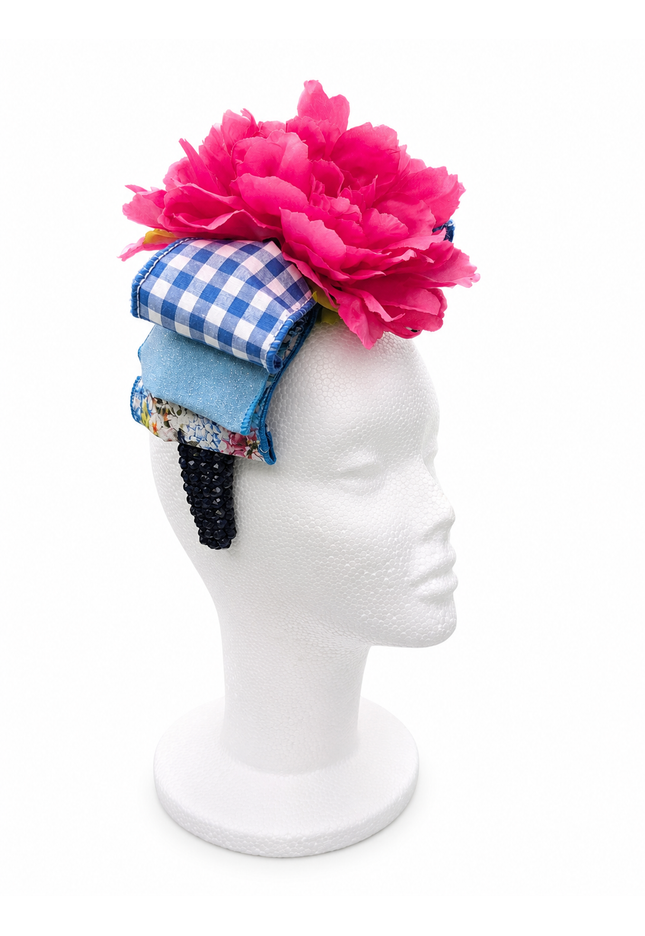 Hot Pink Peony Jewel Headband