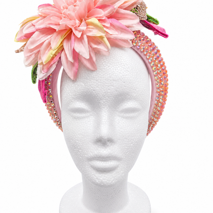 Pink Dahlia Jewel Headband