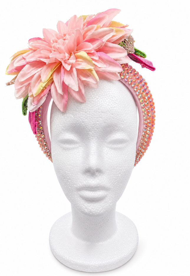 Pink Dahlia Jewel Headband