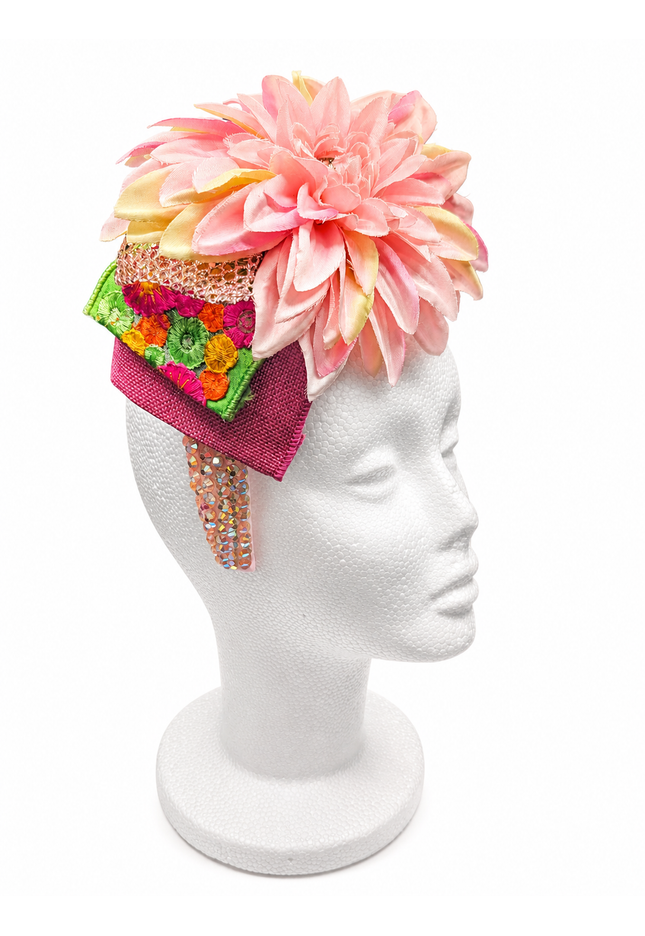 Pink Dahlia Jewel Headband