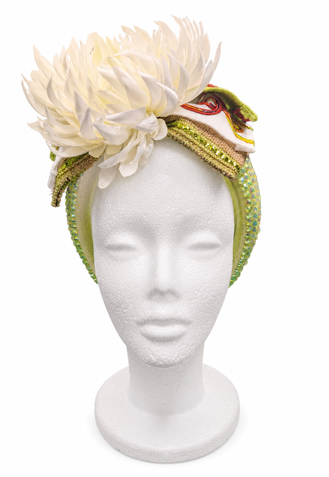 White Dahlia Jewel Headband